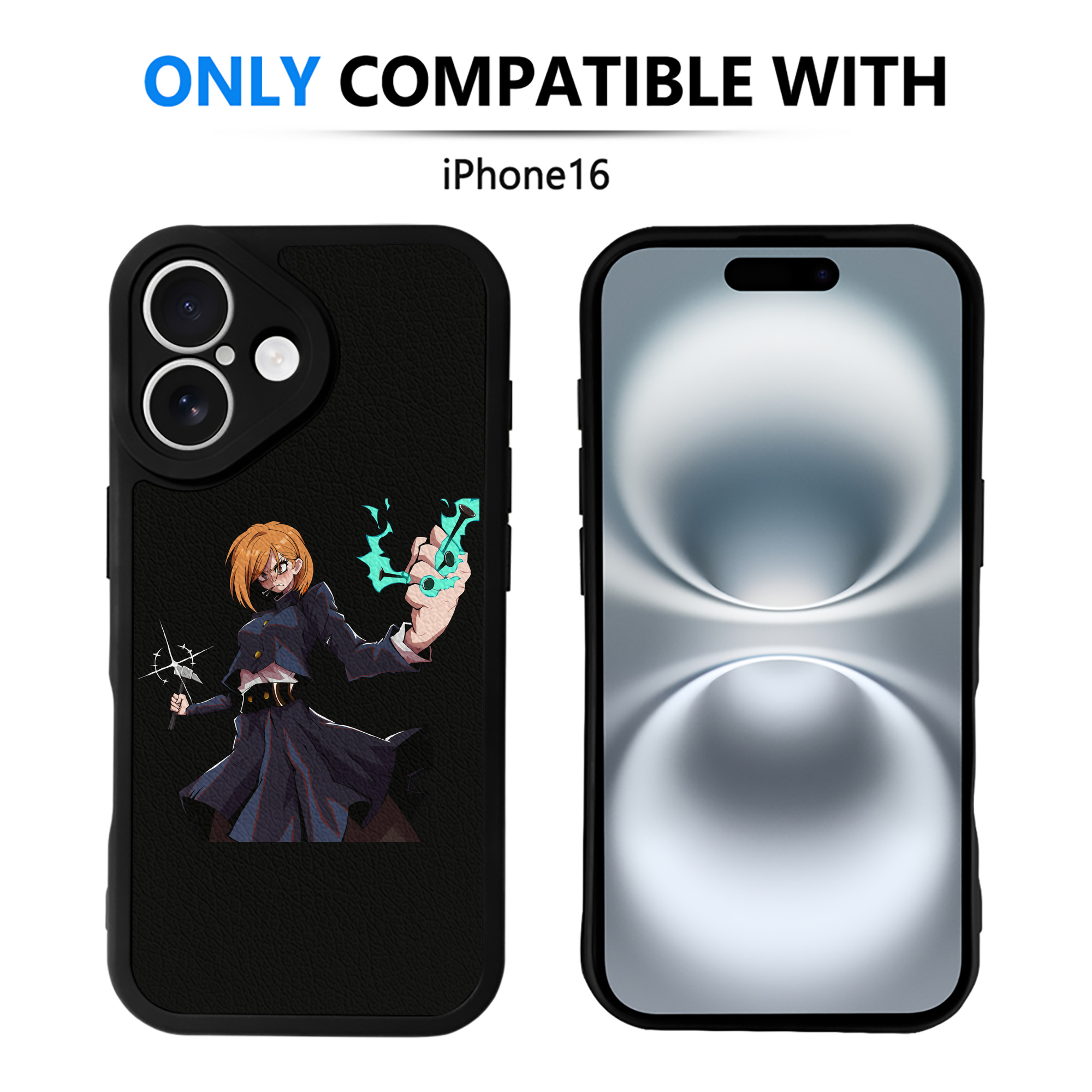 （画像用） 呪術廻戦 Jujutsu Kaisen 【iPhone 16シリーズ対応】シリコンスマホケース（レザー調） 材質：シリコン
